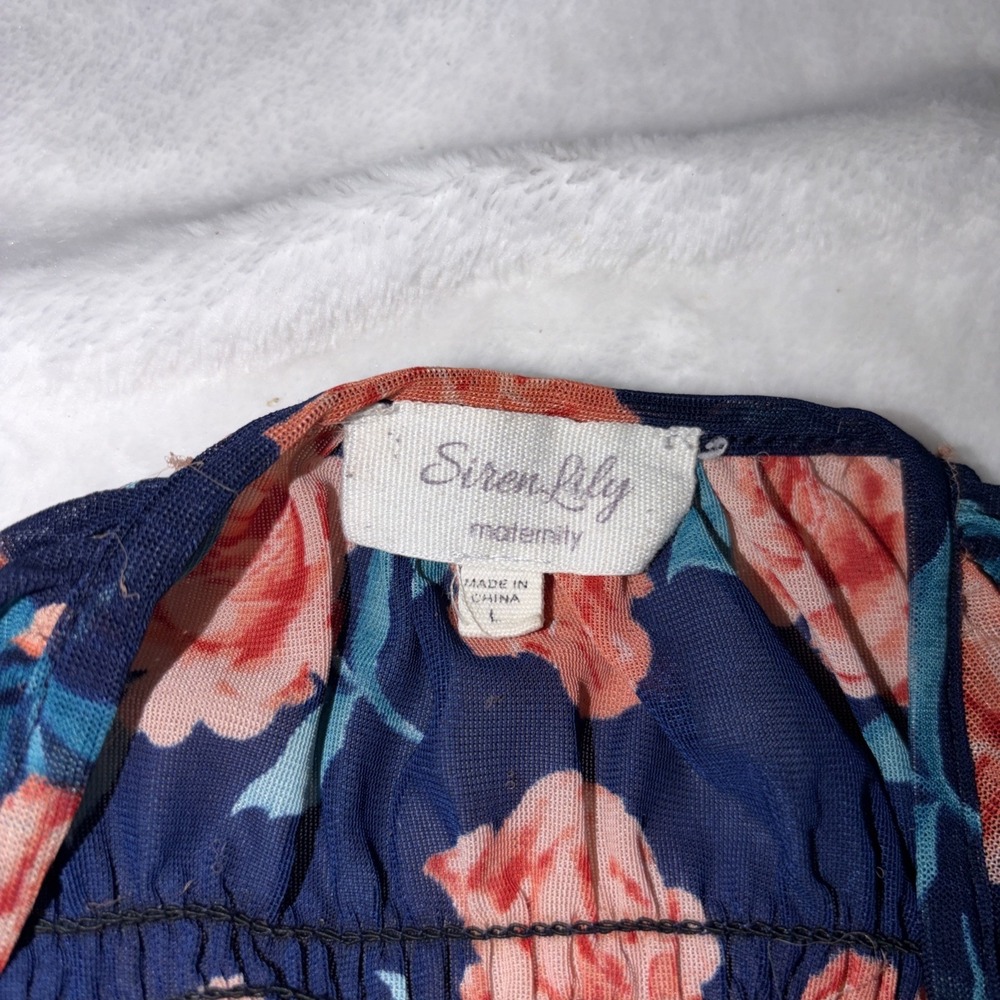 Siren Lily Maternity Large Sheer Floral Lightweight Breathable Flowy Chic Mom - Picture 4 of 11
